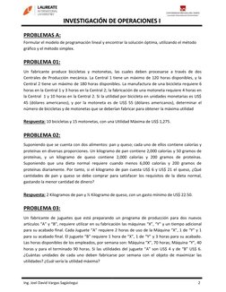 IINNVVEESSTTIIGGAACCIIÓÓNN  DDEE  OOPPEERRAACCIIOONNEESS  II  
 
Ing. Joel David Vargas Sagástegui 
  
 2 
 
PROBLEMAS A: