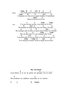 F#min     B7          E          A/C#    D         E                   A
Bridge:
Eres Señor de la creación eres Señor de