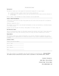 Non-Exclusive Lease 
Description:  
The beat(s) chosen are to be leased for non-exclusive lease;(for a 2 year lease).  
