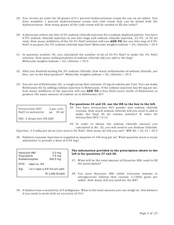Page 3 of  27
29. You receive an order for 30 grams of 0.1 percent hydrocortisone cream for use on an infant. You
have availa