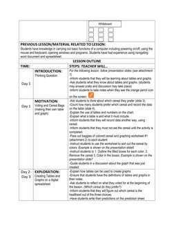 PREVIOUS LESSON/MATERIAL RELATED TO LESSON: 
Students have knowledge in ca