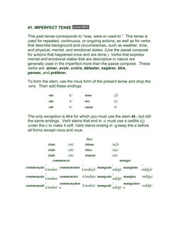 41.  (http://ielanguages.com/mp3s/imperfect.mp3)IMPERFECT TENSE 
This past tense corresponds to "was, were or used to."  This