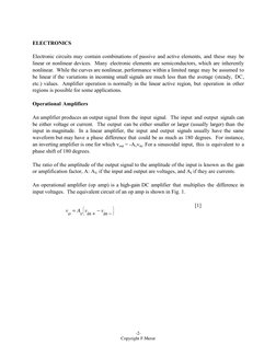-2-
Copyright F.Merat
ELECTRONICS
Electronic circuits may contain combinations of passive and active elements, and these may
