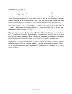 -5-
Copyright F.Merat
Combining Eqs. [2] and [3],
vin
vin
+ -
- = 0
[4]
vin
vin
+ =
-
[5]
This is called a virtual short circ