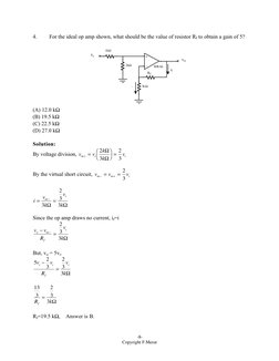 -8-
Copyright F.Merat
4.
For the ideal op amp shown, what should be the value of resistor Rf to obtain a gain of 5?
-
+
2kW
1