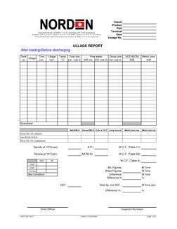 Ullage Report for Tanker Operations | PDF | Business