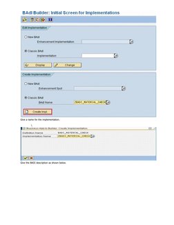 Give a name for the implementation.
              \
Give the BADI description as shown below.
