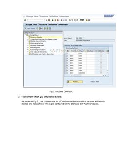 Fig.2. Structure Definition. 
2.     Tables from which you only Delete Entries. 
As shown in Fig.3. , this contains the list