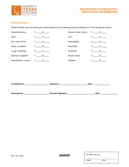 OB/GYN New Patient Intake Form | PDF
