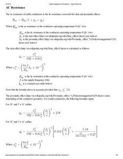 Cable Resistance and Reactance Calculations | PDF | Electrical ...