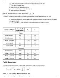 Cable Resistance and Reactance Calculations | PDF | Electrical ...