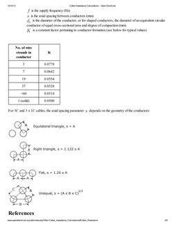 Cable Resistance and Reactance Calculations | PDF | Electrical ...
