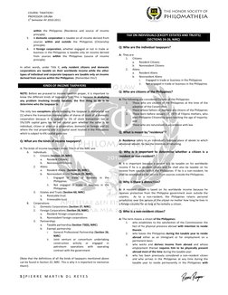 5 | P I E R R E  M A R T I N  D L  R E Y E S  
 
 
 
COURSE: TAXATION I 
PROFESSOR: GRUBA 
1
st Semester AY 2010-20