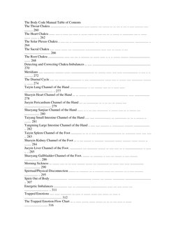 The Body Code Manual Table of Contents 
The Throat Chakra ................... .. ................. ...... ......... .... ....