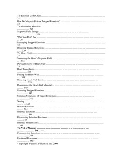 The Emotion Code Chart ............. ............... ................ ............ ............................ ......... ...