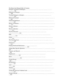 The Body Code Manual Table of Contents 
Energetic Treatment of Pathogens .. ... ............................. ..... ........