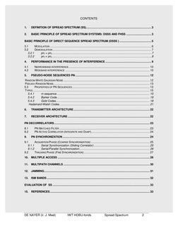 DE NAYER (ir. J. Meel)              IWT HOBU-fonds                Spread Spectrum                2
CONTENTS
1.
DEFINITION OF
