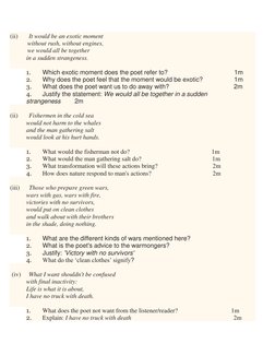 (ii)       It would be an exotic moment 
           without rush, without engines, 
           we would all be together 
in a