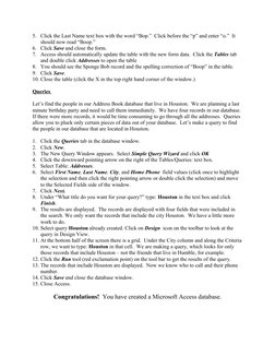 Access Database Exercise Guide | PDF | Microsoft Access | Desktop ...