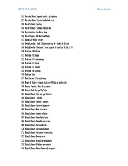 LISTA DE LIBROS 
 
I Love Books 
141. Darynda Jones- Segunda tumba a la izquierda 
142. Darynda Jones- Tercera tumba todo rec