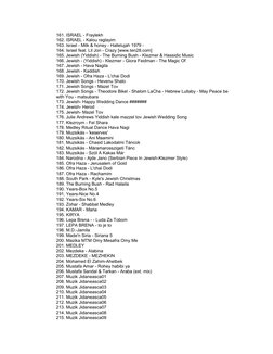 161. ISRAEL - Fraylekh
162. ISRAEL - Kalou raglayim
163. Israel - Milk & honey - Hallelujah 1979 -
164. Israel feat. Lil Jon