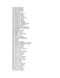 216. Muzik Jidaneasca10
217. Muzik Jidaneasca11
218. NALAN - ANAHTAR
219. Nez - Klasik ruzgan 
220. OLE LE `ELI
221. ORIENTAL