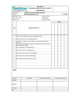 Electrical Junction Box Inspection Checklist | PDF | Cable | Industries