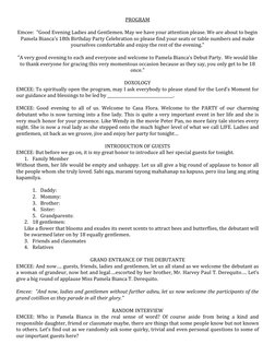Emcee Script for 18th Birthday Debut | PDF