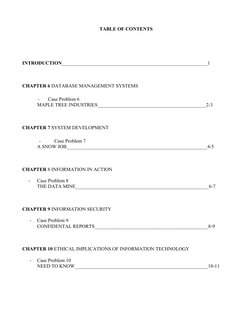TABLE OF CONTENTS
INTRODUCTION___________________________________________________________1
CHAPTER 6 DATABASE MANAGEMENT SYST
