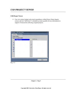 Copyright 2001 University of San Diego. All rights reserved.
USD PROJECT VIEWER
USD Project Viewer
• Can view projec