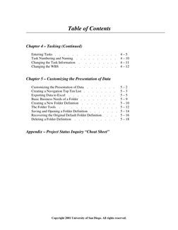 Copyright 2001 University of San Diego. All rights reserved.
Table of Contents
Chapter 4 – Tasking (Continued)
Enter