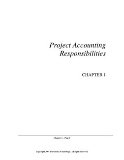 Copyright 2001 University of San Diego. All rights reserved.
Project Accounting
Responsibilities
CHA