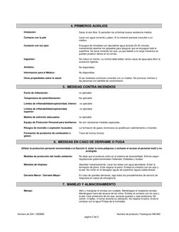 Número de IDH: 1593892 
Nombre de producto: Festergrout NM 800
página 2 de 5 
 
4. PRIMEROS AUXILIOS 
 
Inhalación: