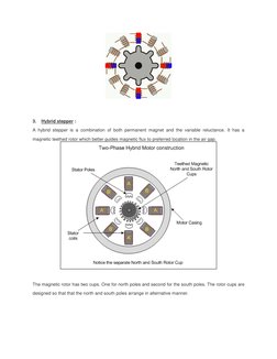 3.    Hybrid stepper : 
A hybrid stepper is a combination of both permanent magnet and the variable reluctance. It has a