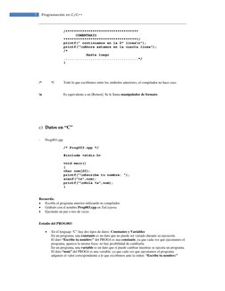 7 
Programación en C/C++ 
/*********************************** 
 
COMENTARIO 
************************************/ 
printf
