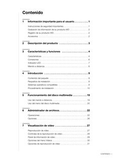 CONTENIDO – i
Contenido
1
Información importante para el usuario . . . . . . . . . . 1
Instrucciones de seguridad importantes