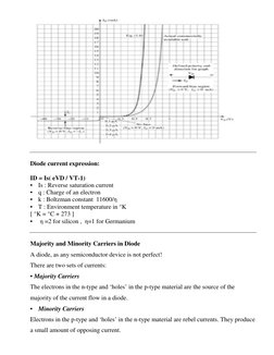 Diode current expression:
ID = Is( eVD / VT-1)
•
Is : Reverse saturation current
•
q : Charge of an electron
•
k : Boltzman c