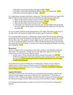 Biomechanics Practice Problems and Solutions | PDF | Rotation Around A ...