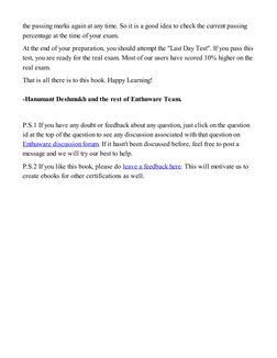 the passing marks again at any time. So it is a good idea to check the current passing
percentage at the time of your exam.
A