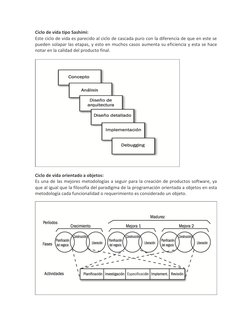 Ciclo de vida tipo Sashimi: 
Este ciclo de vida es parecido al ciclo de cascada puro con la diferencia de que en este se 
pue