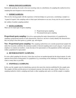 1. MODAL INSTANCE SAMPLING 
Statistically speaking, the mode is the most recurring value in a distribution. In sampling this
