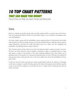 1 
 
10 TOP CHART PATTERNS 
THAT CAN MAKE YOU MONEY 
Visual Clues to Help You Spot Trends and Reversals  
 
 
Intro 
 
Howeve