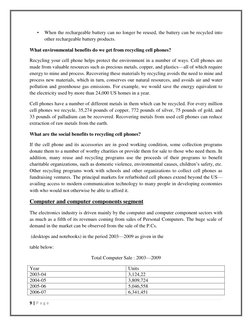 9 | P a g e  
 
• 
When the rechargeable battery can no longer be reused, the battery can be recycled into 
other rechargeabl
