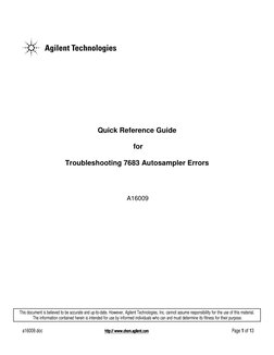 Parts, tools, and consumables checklist