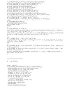 RA_CUST_TRX_LINE_GL_DIST_ALL.CUST_TRX_LINE_GL_DIST_ID, 
RA_CUST_TRX_LINE_GL_DIST_ALL.CODE_COMBINATION_ID, 
RA_CUST_TRX_LINE_G