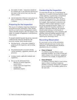 2  š How to Conduct Workplace Inspections

the number of shifts – inspections should not
be confined only to one particular