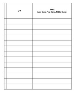 LRN
NAME
(Last Name, First Name, Middle Name) 
