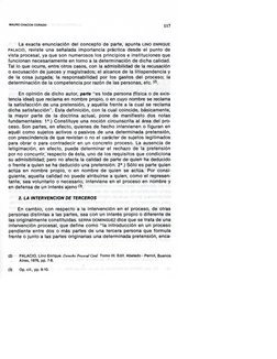 MAURO CHACÓN CORADO
117
La exacta enunciación del concepto de parte, apunta LINO ENRIQUE
PALACIO, reviste una señalada import