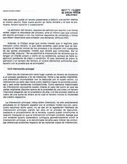 MAURO CHACÓN CORADO 
INSTIT . • J
DE DERECHO PROCESA!
BIBLIOTECA
más personas, puede un tercero presentarse a deducir una acc