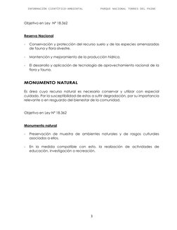 IINNFFOORRMMAACCIIÓÓNN CCIIEENNTTÍÍFFIICCOO--AAMMBBIIEENNTTAALL
PPAARRQQUUEE NNAACCIIOONNAALL TTOORRRREESS DDEELL PPAAIINNEE